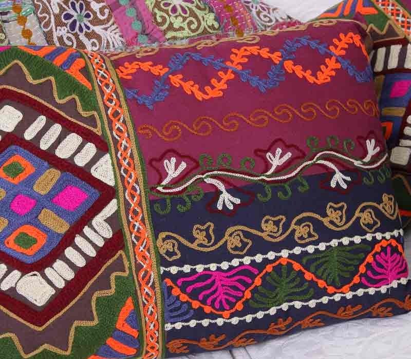embroidered bobo style cushion