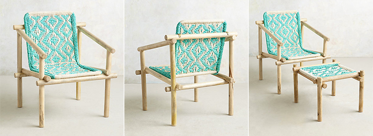 Anthropologie Diamond Weave Chair