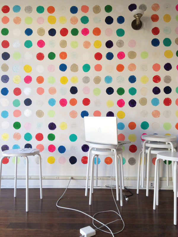 DIY polka dot wall