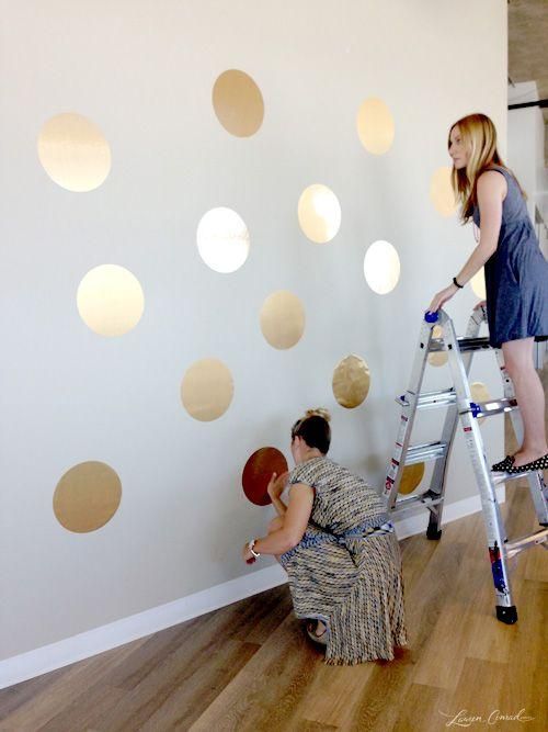 Laurenconrad.com - office makeover using contact paper dots