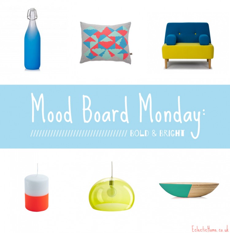 modern bold and bright mood board
