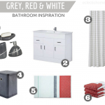 Bathroom inspiration: grey, red & white