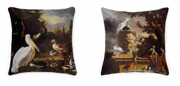 Exotic, mythical printed cushions