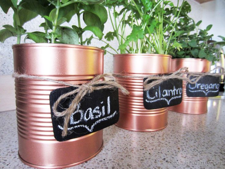 Copper herb planter DIY from homeyohmy.com